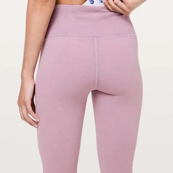 Lululemon Wunder Under Crop 23" Ribbed Leggings (Washed Antoinette Color) - Picture 3 of 12